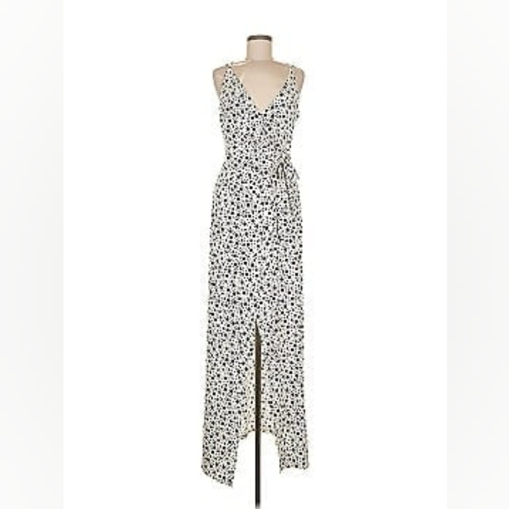 Womens Express Black and White Polka Dot Maxi Dress Size L